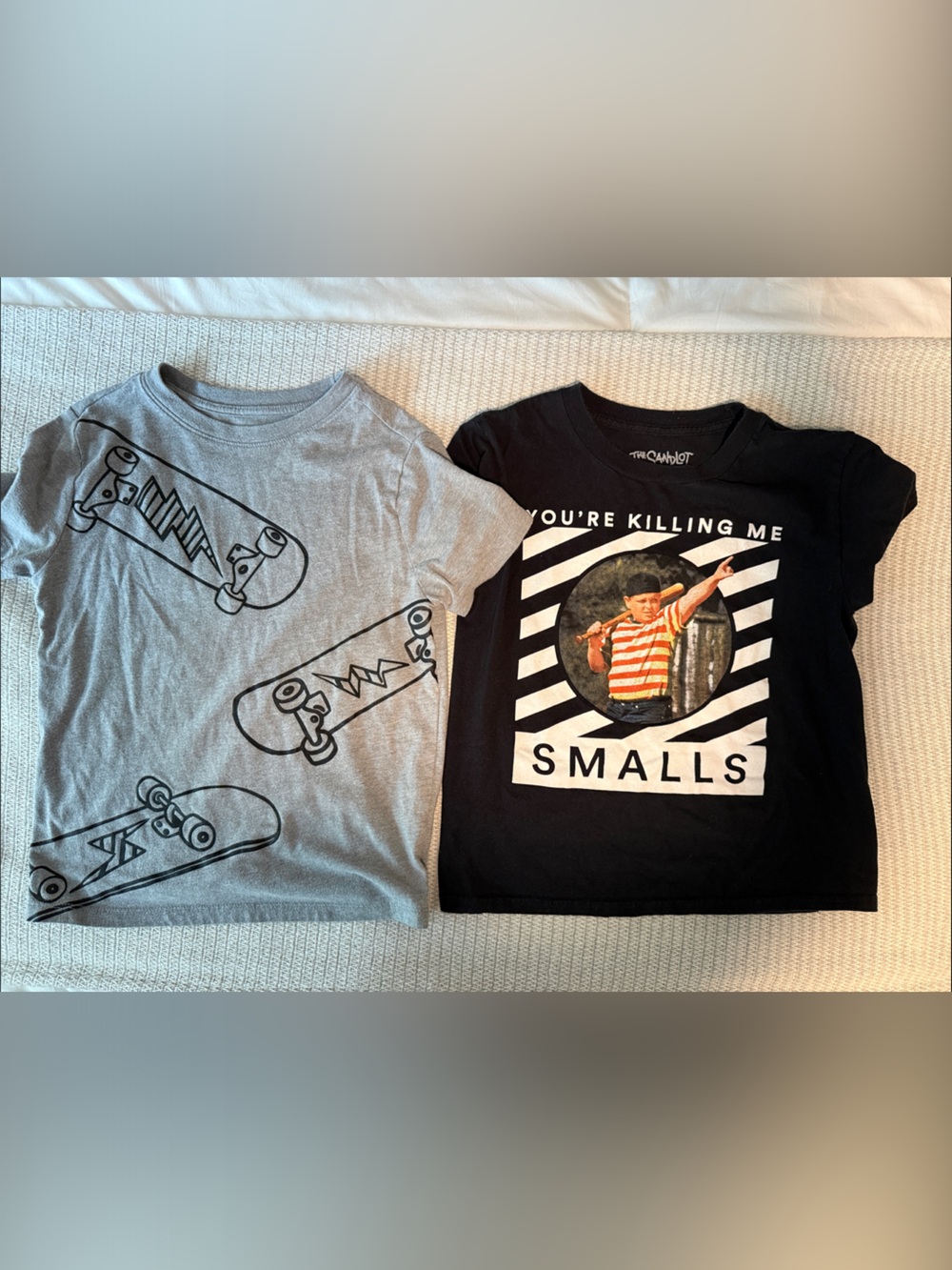 Kids Skateboard Graphic Tee - Gray & Black
